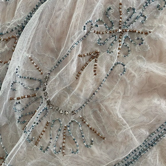 Free People Sheer Blue Embellished Dress Small - Picture 5 of 14